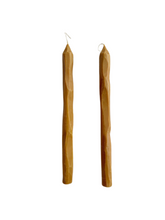 Load image into Gallery viewer, Hand Carved Caramel Candlesticks Set
