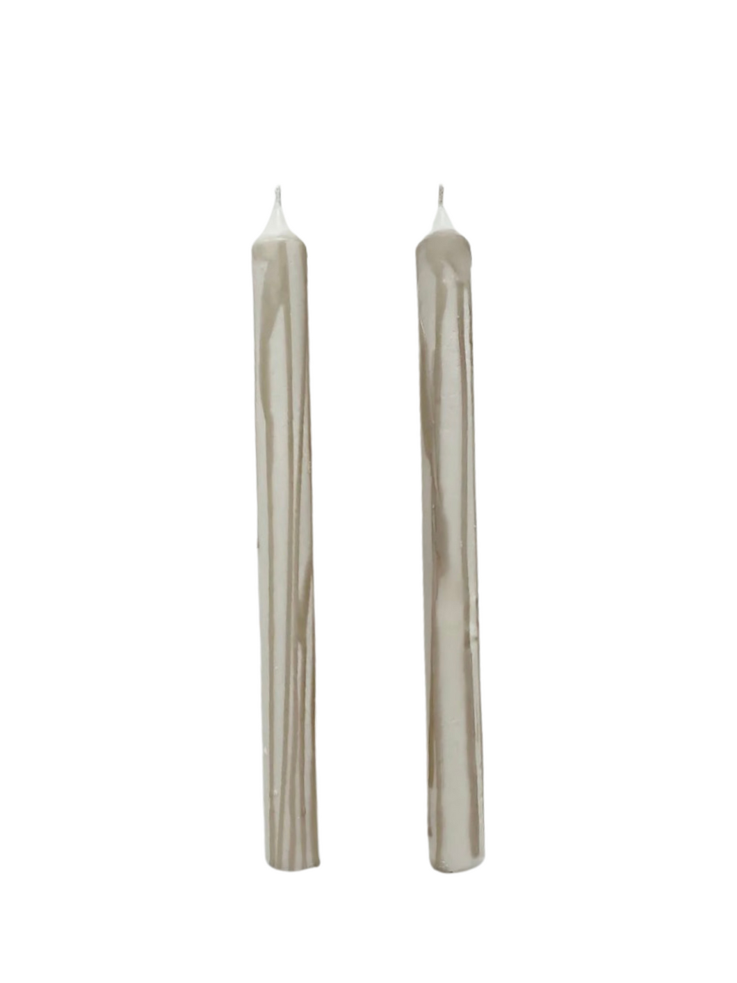 Taupe Abstract Drip Candle Set