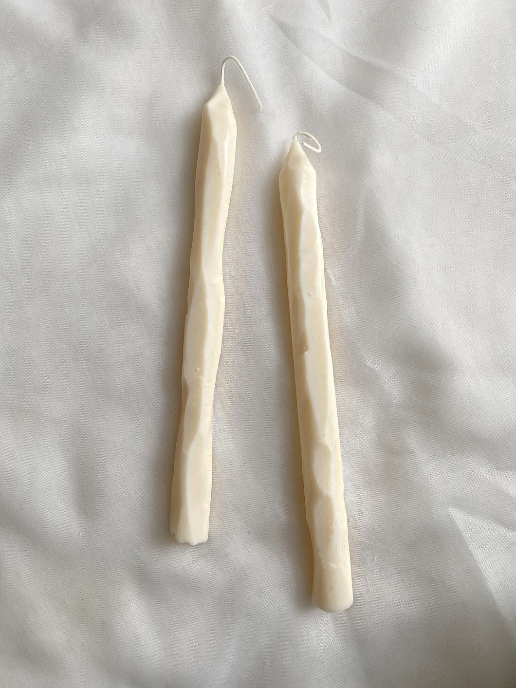 Hand Carved White Candlesticks Set